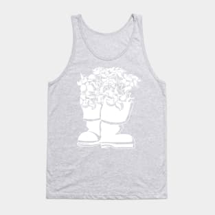 Bunch Berry White Lineart Rain Boots Tank Top